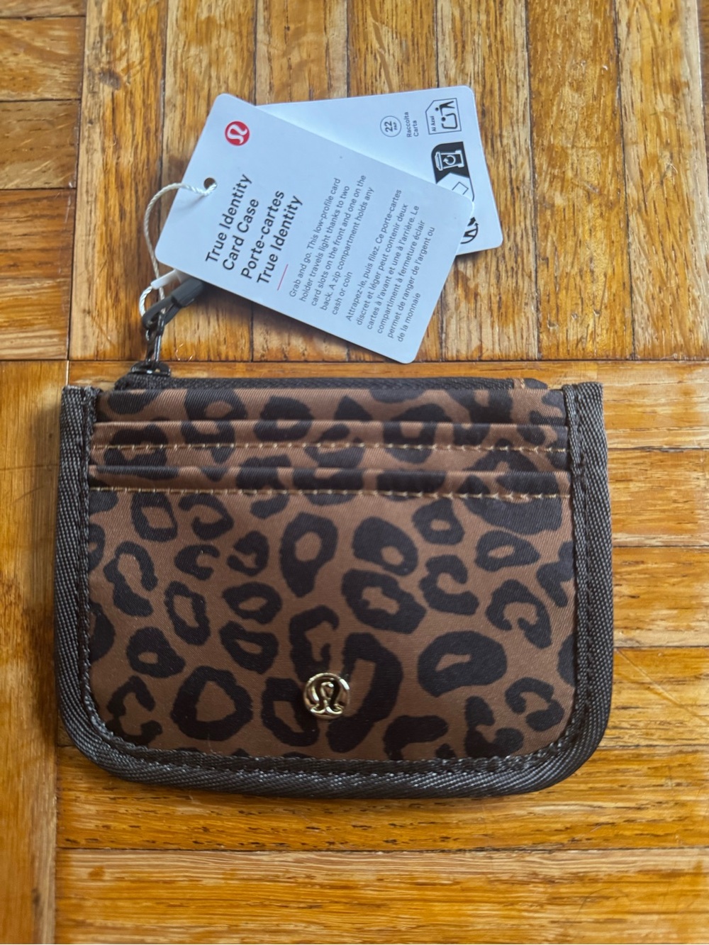 lululemon athletica Brown Leopard Print True Identity Card Case